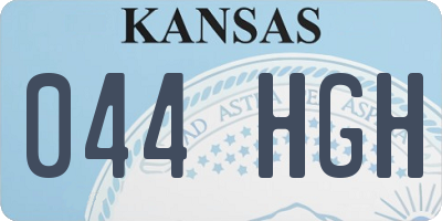 KS license plate 044HGH