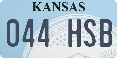 KS license plate 044HSB