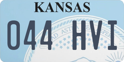 KS license plate 044HVI