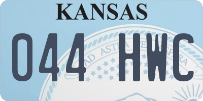 KS license plate 044HWC