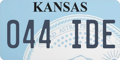 KS license plate 044IDE