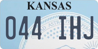 KS license plate 044IHJ