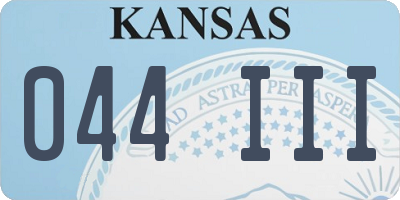 KS license plate 044III