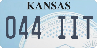KS license plate 044IIT