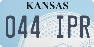 KS license plate 044IPR