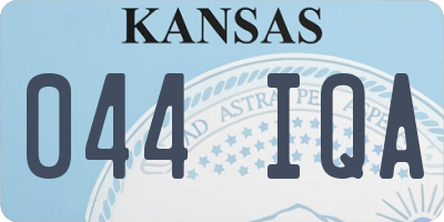 KS license plate 044IQA