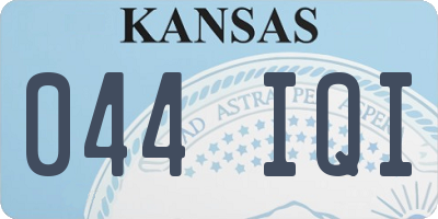 KS license plate 044IQI