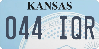 KS license plate 044IQR