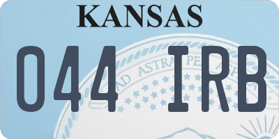 KS license plate 044IRB