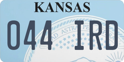 KS license plate 044IRD