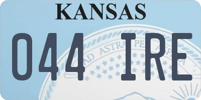 KS license plate 044IRE