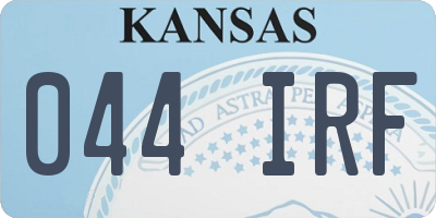 KS license plate 044IRF