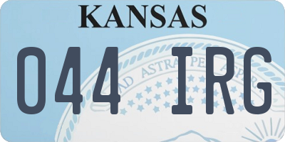 KS license plate 044IRG