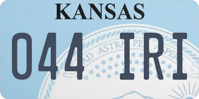 KS license plate 044IRI