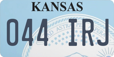 KS license plate 044IRJ