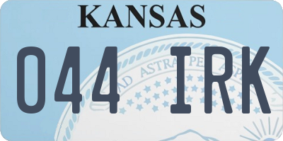KS license plate 044IRK