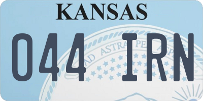 KS license plate 044IRN