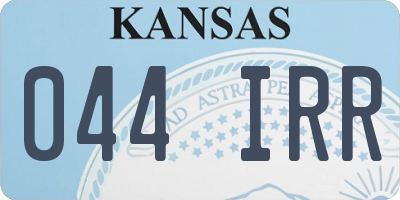KS license plate 044IRR