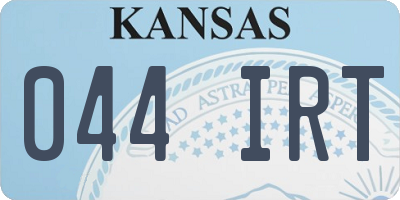 KS license plate 044IRT