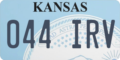 KS license plate 044IRV