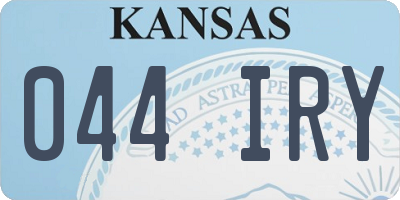 KS license plate 044IRY