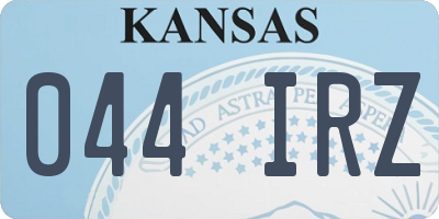 KS license plate 044IRZ