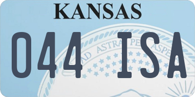 KS license plate 044ISA
