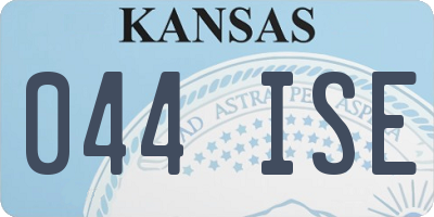 KS license plate 044ISE