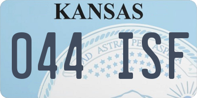 KS license plate 044ISF