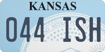 KS license plate 044ISH