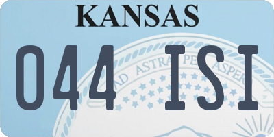 KS license plate 044ISI
