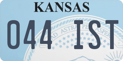 KS license plate 044IST