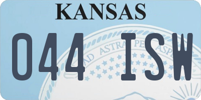 KS license plate 044ISW