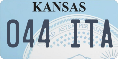 KS license plate 044ITA