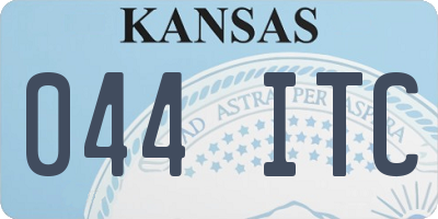 KS license plate 044ITC