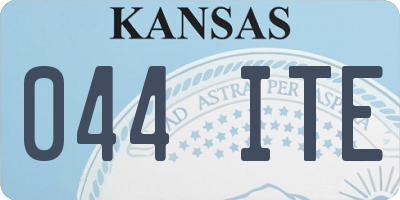 KS license plate 044ITE