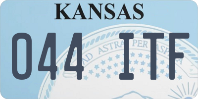 KS license plate 044ITF
