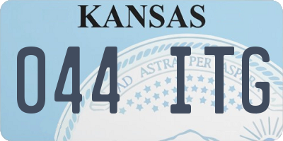 KS license plate 044ITG