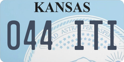 KS license plate 044ITI