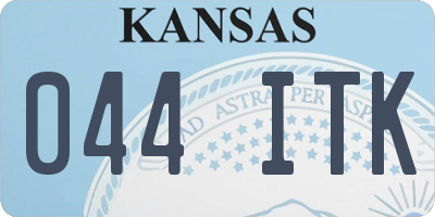 KS license plate 044ITK