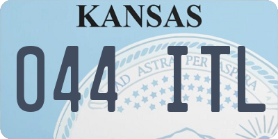 KS license plate 044ITL