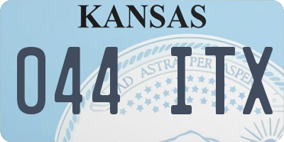 KS license plate 044ITX