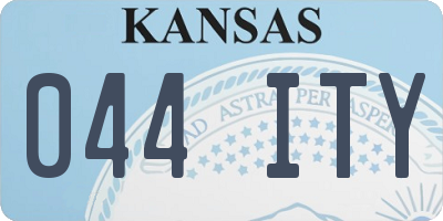 KS license plate 044ITY