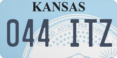 KS license plate 044ITZ