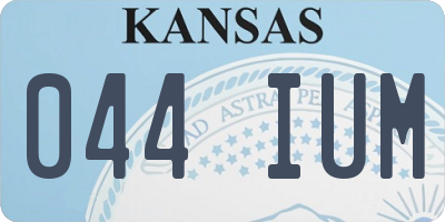 KS license plate 044IUM