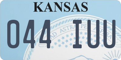 KS license plate 044IUU