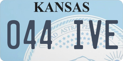 KS license plate 044IVE