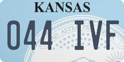 KS license plate 044IVF