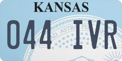 KS license plate 044IVR
