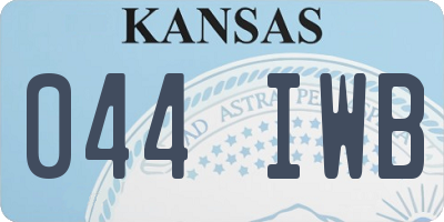 KS license plate 044IWB